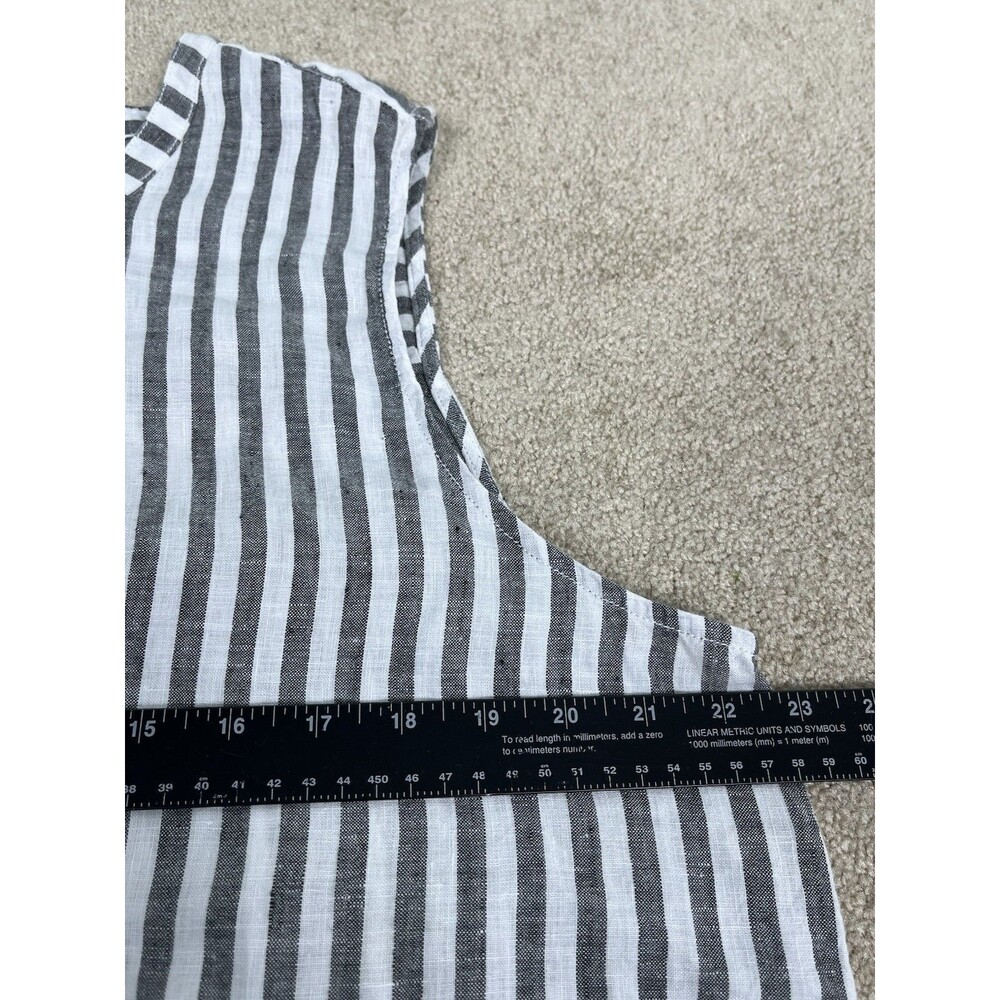 NWOT C&C California XL Stripe Linen Sleeveless Blouse Resort Beach Boho Relaxed - Picture 6 of 7